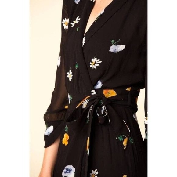 GANNI Dainty Georgette Floral Wrap Dress Size 6 (EU 38) - Picture 5 of 13